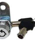 Chrome tubular cam lock with keyed alike functionality and removable keys for easy, secure RV compartments and cabinet storage