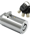 Durable tubular vending machine lock with chrome finish, zinc alloy body, copper core, and three stainless keys