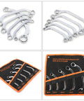 Five Piece Steel Box Wrench Set With 12 Point Metal Socket Spanners For Automotive And Home Repair displayed with carrying case