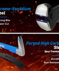 Chrome-vanadium steel pry bar and high carbon steel nail puller highlighting strength and rust resistance in Versatile 4 Piece Pry Bar Set with a 12 inch cat's paw nail puller, 10 inch and 7.5 inch pry bars, and 8 inch end cutters to quickly remove nails, lift boards, and pry apart joints for baseboards and flooring projects.