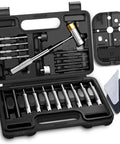 Pin Punch Set With Hammer And Roll Pin Tools In Chrome Vanadium Steel For Mechanical Repair Bench Block Organizer Box