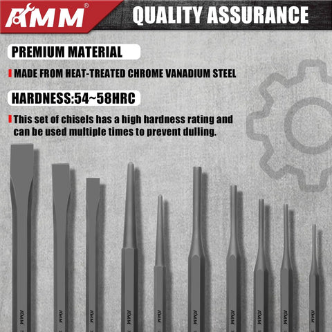 16 Piece Punch And Chisel Set With Taper Punches Cold Chisels Pin Punches And Center Punch In Cr V Steel Quality Assurance