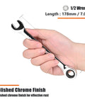 Holding Heavy Duty Built Tough One Half Inch Ratcheting Wrench For SAE Standards Industrial Grade Gear Wrench With 12Point Design And 72Tooth Ratchet Chrome Vanadium Steel Egofine