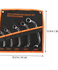 5-Piece Socket Spanner Set In Chrome-Vanadium Steel With Double Box End Wrenches In Black And Orange Pouch