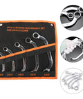Five Piece Steel Box Wrench Set With 12 Point Metal Socket Spanners For Automotive And Home Repair displayed in a pouch