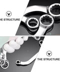 Five Piece Steel Box Wrench Set With 12 Point Metal Socket Spanners For Automotive And Home Repair shown in detail