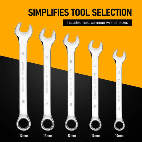 159 Piece Tool Set With Storage Case For Mechanic And Car Repair Home Auto Fixes And General DIY Projects wrenches display