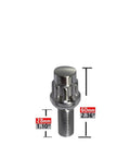Wheel Accessories Parts 4 Locks + Key M14 x 1.5 14 x 1.5 Thread Acorn Seat Lug Bolt Lock Chrome Finish 28mm Shank Length
