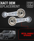 Chrome Window Crank Handle Set For Front And Rear Doors With Black Knob - OEM Replacement 1732326 20348200 76912 image