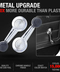 Chrome Window Crank Handle Set For Front And Rear Doors With Black Knob - OEM Replacement 1732326 20348200 76912, installed view