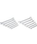 Assorted chrome wrenches from the 180 Piece Professional Tool Set in Tool Storage Case - CTK180, arranged side by side.