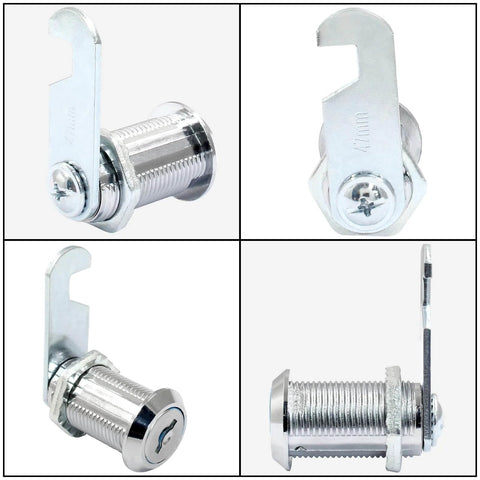 Cam Lock Set For Cabinets With Keyed Alike One And One Eighth Inch Cylinder For File Cabinets Lockers Mailboxes Drawers And Tool Boxes Made From Chrome Plated Zinc Alloy Corrosion Resistant And Durable Security