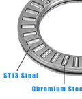 Close-up of Four Pack Thrust Needle Roller Bearing Set NTA1625 with TRA1625 washers, highlighting chromium steel material.