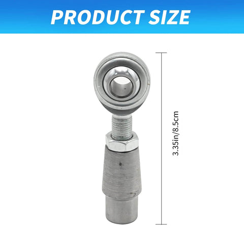 3/8 x 3/8-24 Heim Joint Panhard Bar Kit with tube adapter and jam nut, front view showing product size measurement