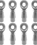 1/2 x 1/2-20 Heim joint rod end kit, chromoly joints, zinc plated, includes right and left hand threads, 4 sets displayed