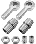 7/8 inch Heim joint rod end kit with 7/8-14 left and right hand threads, chromoly panhard bar joints, spacers, tube bungs, and jam nuts