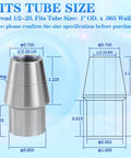 Diagram of 1/2 x 1/2-20 Heim Joints Rod End Kit with Right and Left Hand Threads, Chromoly Panhard Bar Set dimensions