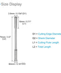 3.9mm Chucking Reamer For Lathe Machine With D4 Accuracy And M35 Cobalt High Speed Steel Straight Flute Milling Cutter size chart