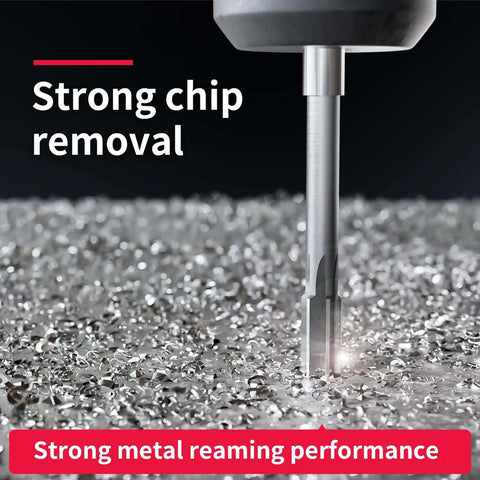 6.4mm Chucking Reamer For Precision Lathe Work With H7 Tolerance, HSS Straight Flute Reamer cutting metal chips