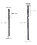 Image of two spiral flute reamers from the Chucking Reamers Set For Lathe And Milling Machines By Uxcell, showing dimensions.