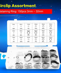 150 Piece Circlip Snap Ring Kit With 3mm To 32mm Internal And External Lock Rings 18 Sizes In Box