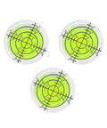 Three Pack Small Circular Bubble Levels 32x7mm Acrylic Round Spirit Level For Layout Tools, Pro Grade Easy To Read Centered Bubble