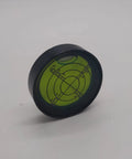 Pro grade aluminum bubble level with green liquid and black silver shell, 1.2 inch circle dial, high precision for builders and woodworking.