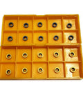 20 Pack RCMT0602M0 P1025 And RCMT0602M0 P1130 Circular Milling Cutter Inserts For SGCR LSRDCN Holders in yellow case
