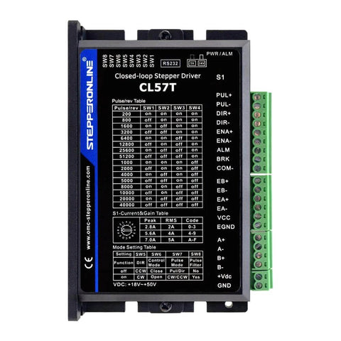 Closed Loop Stepper Motor 1 Axis CNC KIT 3.0 Nm/424.92oz.in Nema 23 Motor & 0-8.0A 24-48VDC Closed Loop Stepper Driver CL57T V4.1