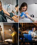 This clamp-on desk light with a 15.8 inch flexible silicone arm provides 3 color modes and 10 brightness levels for focused reading, studying, and crafts at a desk, headboard, or dorm, ideal for kids and late-night book sessions