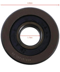 Front view of mast roller bearing 2782771 replacement part compatible with Clark forklifts, black circular bearing with dimensions
