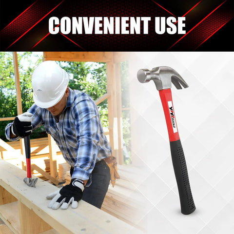 Durable 16 oz claw hammer with a fiberglass handle delivers precise strikes, vibration-damping comfort, and controlled leverage for carpentry, construction, and home repairs.