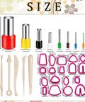 Must Have 31 Piece Polymer Clay Cutters Kit With 8 Round Cutters 18 Rectangular Earring Molds And 5 Plastic Sculpting Tools Size Chart