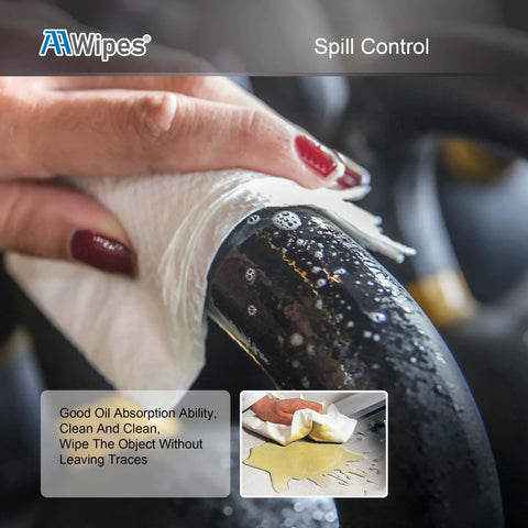 Person using Cleanroom Grade Nonwoven Wipes Made From Cellulose And Polyester Blend 68 Gram 9 By 9 Inches Pack Of 300 for spill control