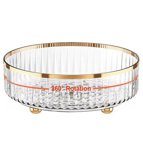 11 Inch Round Rotating Makeup Organizer Lazy Susan Turntable Vanity Storage For Skincare, Makeup, Perfume And Cosmetics, Clear 360 Degree Spinning Display Tray With No Assembly Required, 3 Inch High Caddy