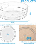 Clear 12 Inch Lazy Susan Turntable Set With Handles 4 Pack Acrylic Spinning Organizer dimensions and features diagram
