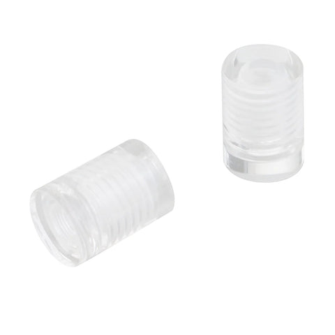 Clear Acrylic Sign Standoffs Half Inch By Half Inch with Four Millimeter Cap and Eleven By Seven Point Five Millimeter Thread Wall Mounting Hardware