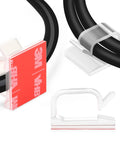 60 PCS Clear Adhesive Cable Clips Five Eighth Inch For Cable Management And Outdoor Lights, Made From PA66 Nylon