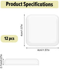 12 Pack Clear Adhesive Door Stoppers Wall Protectors, 1.57 Inch Square Bumpers size specifications.