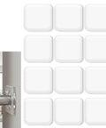 12 Pack Clear Adhesive Door Stoppers Wall Protectors, 1.57 Inch Square Bumpers installed on door for Noise Reduction