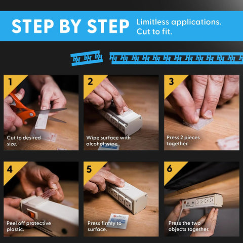 Step-by-step guide using Industrial Strength 1 Inch By 5 Foot Clear Self Mating Reclosable Fasteners With Stick On Adhesive No Tools Needed Cut To Size For Home Decor Classroom Office Cars Indoor Outdoor Waterproof Scotch Brand Compatible With SJ3560.