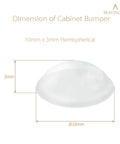 Clear Rubber Cabinet Bumpers Pack 100Pcs Self Adhesive Door Stop Pads Hemispherical 10mm Diameter 3mm Thick Noise Dampening Cushions