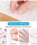 Close-up view of 200 Pcs Clear Cabinet Bumpers Self Adhesive Soft Close Quiet Cupboard Door Bumpers Pads For Kitchen Cabinets Drawers