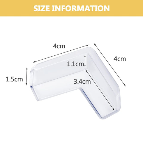 Clear Corner Protectors For Baby Safety, Thickened Edge Guards For Tables And Furniture, L-shaped with size dimensions 4cm x 4cm