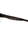 Side view of Braswell 1.5 Diopter Anti Fog Safety Glasses With One Size Fits All Nosepiece, showing clear lenses and black frame.