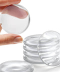 Stack of Strongest Door Handle Stopper Set Six Clear Rubber Door Bumpers Wall Shield Cushions Self Adhesive Transparent Protectors
