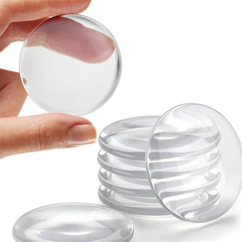 Stack of Strongest Door Handle Stopper Set Six Clear Rubber Door Bumpers Wall Shield Cushions Self Adhesive Transparent Protectors