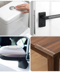 Clear Door Silencer Bumper Strips 22 Piece Rubber Cabinet Bumpers No Slam Doors Drawers Cabinets Kitchen Furniture Wall Protection And Sound Dampening Buffer Pads installed on various surfaces