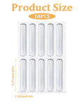 10 Pack Clear Cabinet Door Bumpers Self Adhesive Rubber Cushions For Cabinets, Drawers, And Furniture Edges, Quiet No Squeak Protection, Scratch Guard, Easy Install, Transparent And Durable shown in package with size dimensions 2.75x0.4 inches