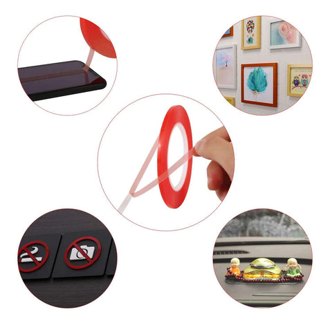 Clear Double Sided Adhesive Tape 5mm and 10mm by 25M Heavy Duty Heat Resistant High Adhesion Transparent Acrylic Tape in use